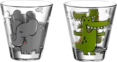 Produktbild von Leonardo BAMBINI 2er Set Kinderbecher 'Elefant' & 'Krokodil'