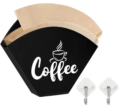 Kaffeefilterhalter aus Holz, schwarz, 19x6x16,8 cm