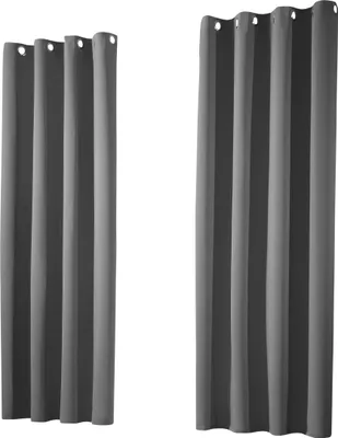 Produktbild von heimtexland ® 1 Paar Verdunklungsvorhänge Thermovorhang Verdunkelungsgardine Isolierend - Gesund Wohnen Ösenschal Typ139 Dunkelgrau HxB 160 x 135 cm