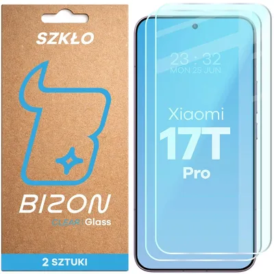 Produktbild von Gehärtetes Glas für Xiaomi 17T Pro, Bizon Glass Clear Duo, 2 Stück