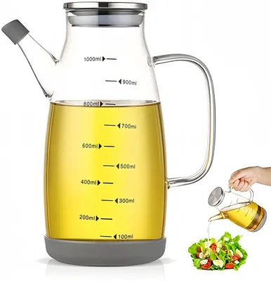 Produktbild von Ölspender, Olivenölflasche, 1000ml Ölspender aus Glas, auslaufsicher großer Ölspenderflasche, Olivenöl-Flaschenspender zum Kochen