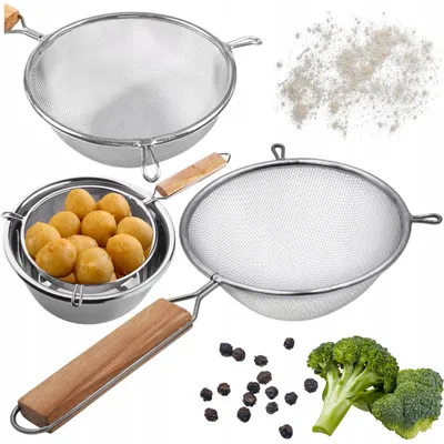 Produktbild von Brunbeste Küchensieb Edelstahl mit Bambusgriff 16cm
