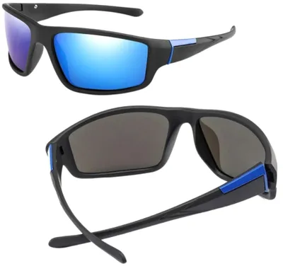 Image de Camerazar Lunettes de soleil universelles polarisées pour le sport, légères, miroirs bleus