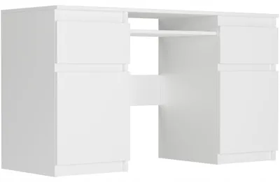 Obrázek produktu pro Psací stůl počítačový 135cm 2 zásuvky 2 skříňky FRAMIRE N-6 bílá
