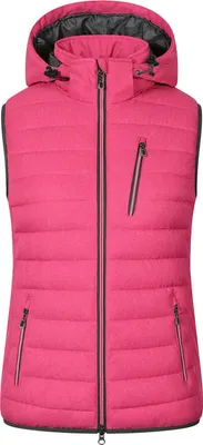 Produktbild von Blue Wave Damen Steppweste Nathalie mit abnehmbarer Kapuze - Gesteppte Weste in Melange-Optik in Pink Größe 52