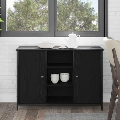 Image de Maison Exclusive - Buffet noir aspect chêne 100 x 35 x 70 cm