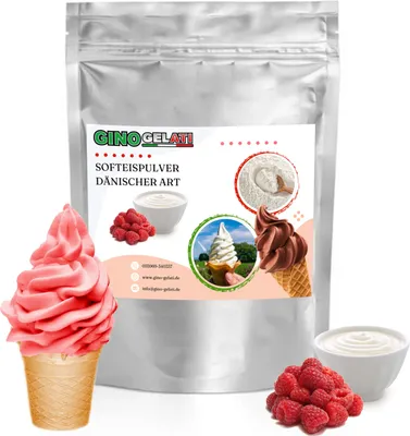 Zdjęcie produktu dla Jogurtowe malinowe duńskie miękkie lody w proszku 10 kg