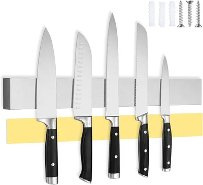 Imagen del producto de Soporte magnético para cuchillos, 40 cm, acero inoxidable, para la cocina