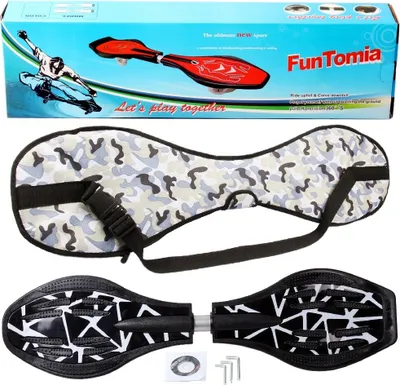 Produktbild von FunTomia® mit LED-Rollen - 2276 - Design schwarz weiß - Waveboard ORIGINAL