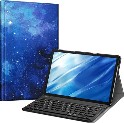 Produktbild von FINTIE Tastatur Hülle für Samsung Galaxy Tab A11+ Plus 11" 2025 / Tab A9+ Plus 11 Zoll 2023 Tablet, Keyboard Cover mit Magnetisch Abnehmbarer Deutscher Bluetooth Tastatur, Sternenhimmel