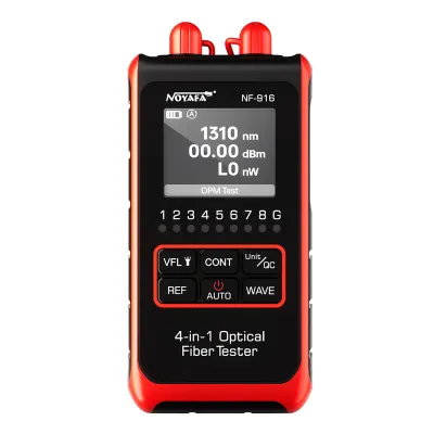 Obrázok produktu pre NOYAFA NF-916 Vláknový optický merač výkonu VFL REF FC SC ST Vizuálny vyhľadávač porúch LCD displej Tester optických káblov Sieťové nástroje