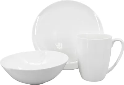 Obrázek produktu pro Snídaňový porcelánový set Luna (talíř, miska, hrnek), bílý