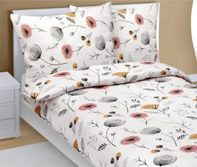 Obrázek produktu pro Krepové povlečení - Šedá,růžová,hořčicová - 140x220, 70x90