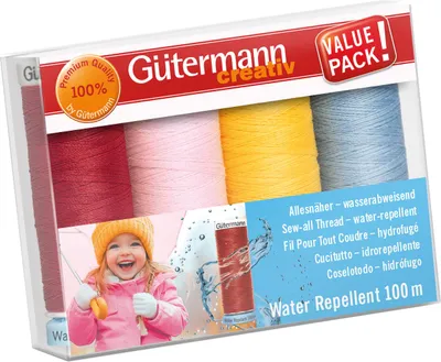Produktbild von Gütermann Nähfaden-Set Allesnäher "Water Repellent" 4 x 100 m Bunt Farbe 1