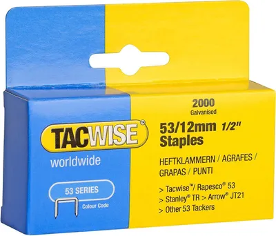 Immagine prodotto di TACWISE 337 Graffe TACWISE 53/12 mm, zincate, 2.000 pezzi