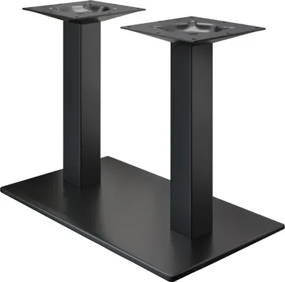 Produktbild von MADRID | Bistro Doppel Tischgestell | Schwarz | Höhe: 71 cm | Säule: 6 x 6 cm | Bodenplatte: 40 x 70 cm | Tischgestell Schwarz, Tischgestell Gastro