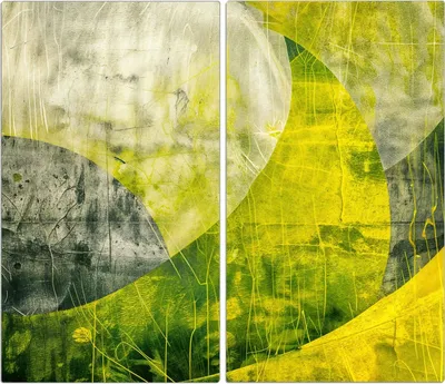 Produktbild von Spritzschutz Herdabdeckplatte Schneidebrett aus Glas Abstraktkunst 2-Teilig (60x52cm)