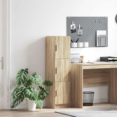 Image de vidaXL Buffet haut Chêne Sonoma 31,5 x 32 x 122,5 cm