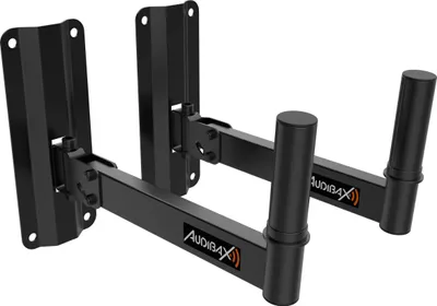 Obrázek produktu pro Audibax Neo 40: Nástěnný držák pro reproduktory, sada 2 kusů, naklápěcí, univerzální, průměr 35 mm