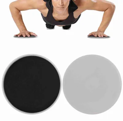 Image de 2 disques de glissement pour exercices, fitness, entraînement du tronc, sport, pour un entraînement complet du corps (gris)
