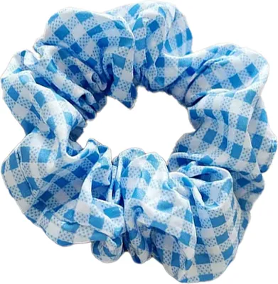 Image de Chouchou classique en coton vichy bleu foncé