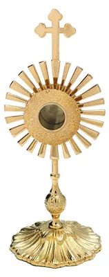 Reliquienschrein Monstranz, Gold, Messing, 33cm