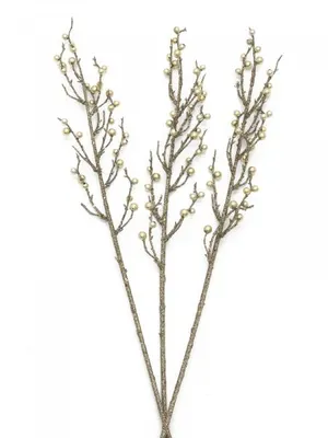 Productafbeelding van EUROPALMS Beerentak, glanzend goud, 85 cm, 3 stuks (83500441)