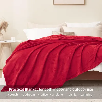 Produktbild von Omgoods - Fleece-Decke, 220 x 240 cm - Weiche, warme Decke - Atmungsaktiv und leicht - Geeignet für Innen- und Außenbereich - Premium-Fleece, 260 GSM - Wohndecke
