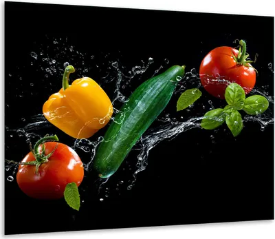 Obrázok produktu pre Kryt varnej dosky Sklenený kryt varnej dosky Splashback 60x52cm Zelenina