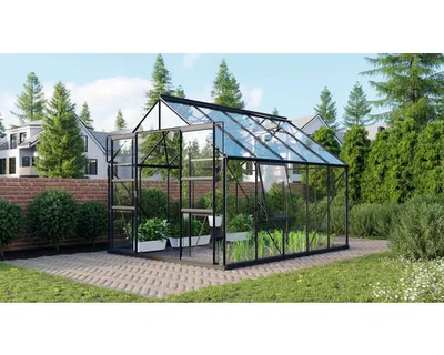 Obrázok produktu pre Vitavia "Meridian 2 8300" skleník čierny 8,3 m² 3 mm tvrdené bezpečnostné sklo