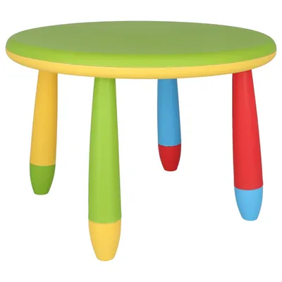 Runder Kindertisch aus Kunststoff, 30x15x48 cm, grün