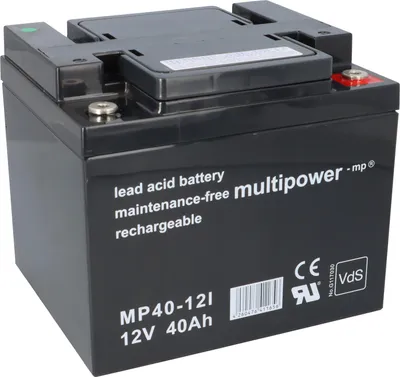 Zdjęcie produktu dla Akumulator kwasowo-ołowiowy Multipower MP40-12 Pb 12V 40Ah Złącze śrubowe M6