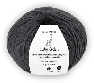 Produktbild von Pro Lana BABY Baumwolle 50 g 100 % Baumwolle Babywolle speichelecht 155 m Farbe 097 - anthrazit