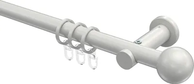 Produktbild von Interdeco Gardinenstange / Vorhangstange Weiß, Typ Platon Luino (Kugel), 20 mm Ø 1-läufig, 360 cm