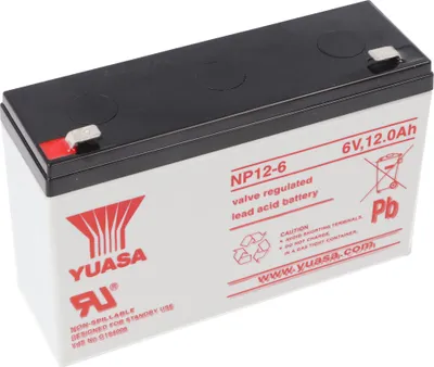 Produktbild von YUASA NP12-6 Akku Blei PB 6 Volt 12Ah mit Faston Steckkontakt 6,3mm breite
