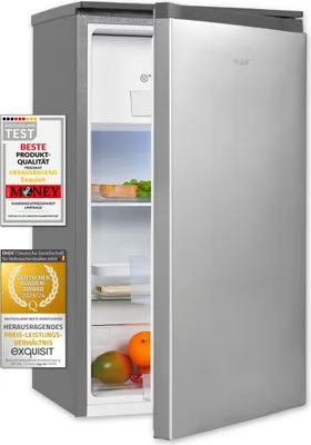 Produktbild von Exquisit Kühlschrank KS117-3-010E silber | Nutzinhalt: 82 L | 3-Sterne-Gefrieren | Mit Gefrierfach