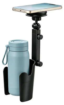 Produktbild von Becherhalter und Telefonhalter für Auto - 360 Grad Verstellbar und Ausziehbar