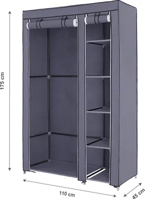 Produktbild von SONGMICS XL Kleiderschrank Stoffschrank Faltschrank mit Kleiderstange