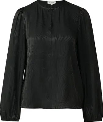 Produktbild von S. Oliver Damen Bluse Schwarz Größe 40 fließend Regular Fit mit eleganter Raffung