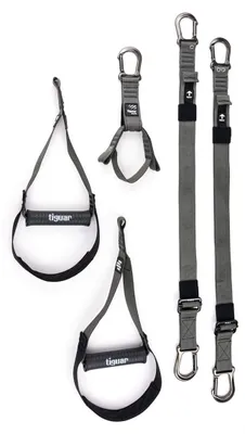 Produktbild von tiguar alfa PRO  Modulares Schlingentrainer-Set | Training mit eigenem Körpergewicht, Aerial Yoga, Gymnastikringe | Inklusive Karabiner, Griffen, Türanker, Trapez, Verlängerungen |  Europe