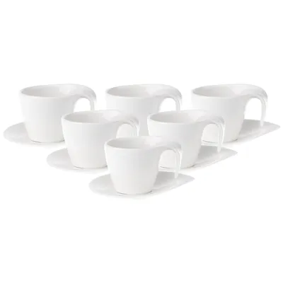 Produktbild von Villeroy & Boch Flow Kaffeetasse mit Untertasse 200 ml 6er Set