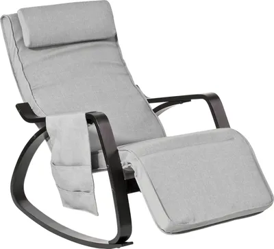 Produktbild von SoBuy NEU Schaukelstuhl mit Tasche (verstellbares Fussteil),Relaxstuhl,Relaxsessel, FST20-HG