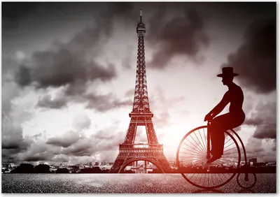 Produktbild von Tulup® Glas-Bild - 100 x 70 - Wandbild aus Glas - Wandkunst - Wandbild hinter gehärtetem Sicherheitsglas - Sehenswürdigkeiten & Architektur - Eiffelturm Paris - Orange