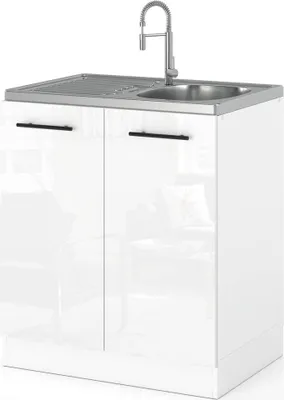Zdjęcie produktu dla Szafka Kuchenna Pod Zlew Stojąca Na Nóżkach 60Cm Spremium Biały Połysk