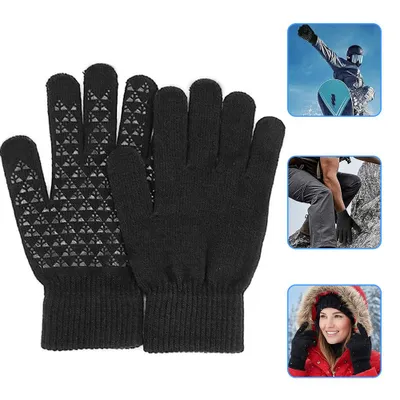Produktbild von Winterhandschuhe Winter Warme Touchscreen Handschuhe Outdoor Winddicht Rutschfest Winterhandschuhe Fahrradhandschuhe für Herren Damen