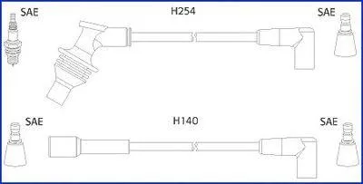 Produktbild von HITACHI 134460 Zündkabelsatz Zündleitungssatz