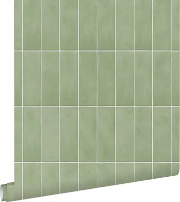 Produktbild von ESTAhome Tapete Fliesenmuster Grün 50 x 900 cm