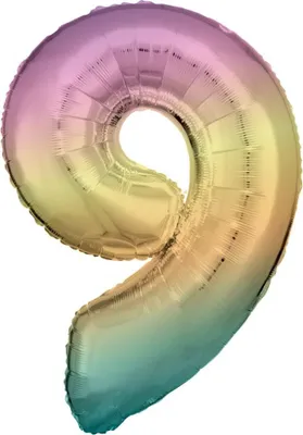 Produktbild von Amscan Number Balloon 9 86 Cm Blue/Pink/Gold