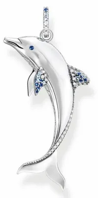 Produktbild von Thomas Sabo Anhänger Delfin mit blauen Steinen silberfarben, blau PE932-644-1