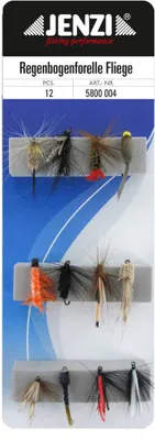 Produktbild von Jenzi Insektenimitate Fliegenset Regenbogenforellen-Fliegen 12Stk.